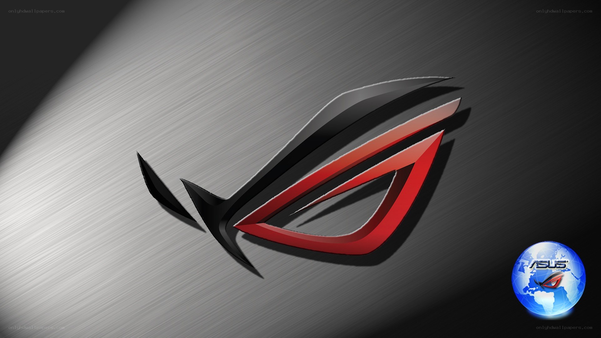 ASUS ROG logo on metal background
