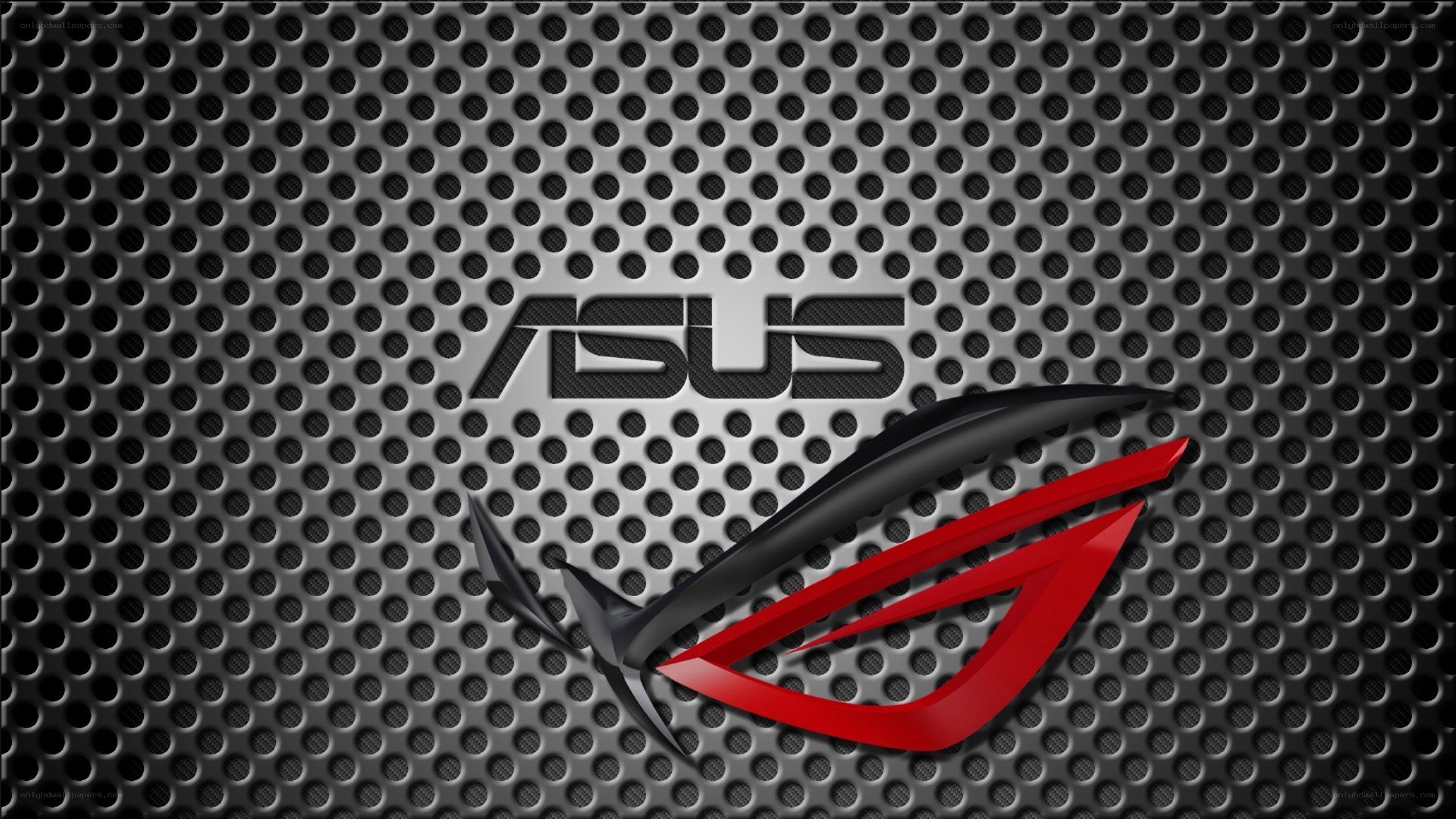 ASUS ROG logo on perforated metal