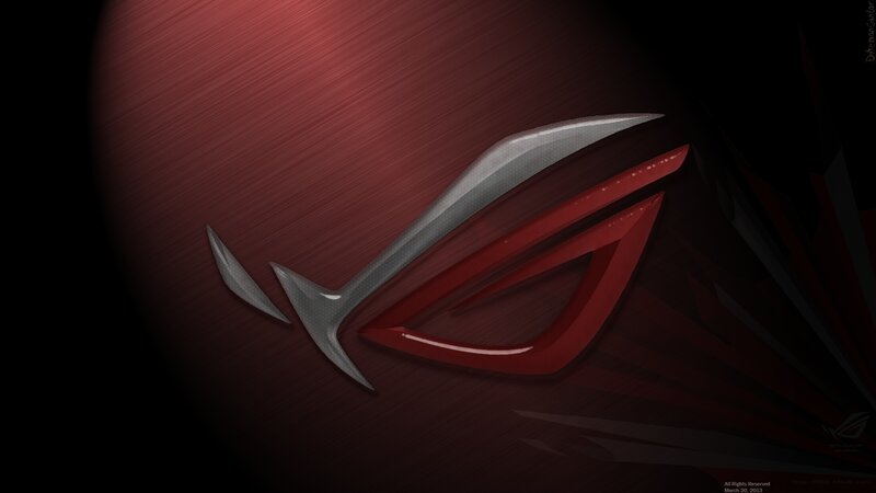 ASUS ROG Logo — Red, Dramatic, Digital Art, Metallic Texture