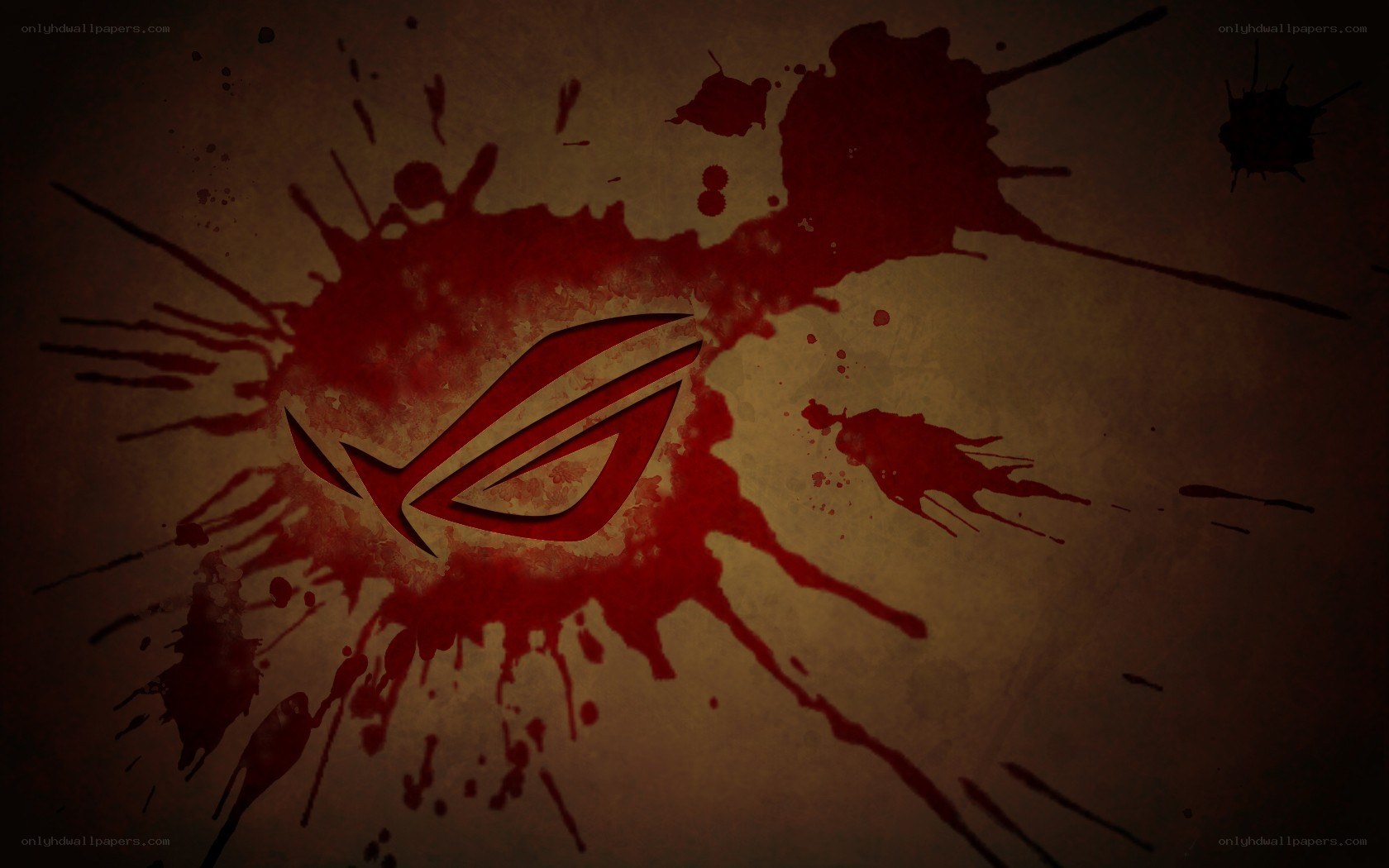 ASUS ROG logo with blood splatter
