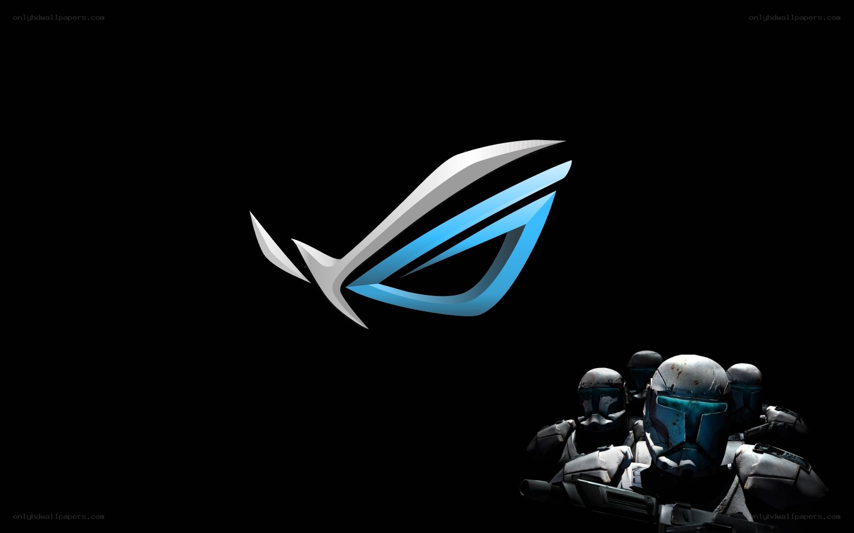 ASUS ROG logo with clone troopers