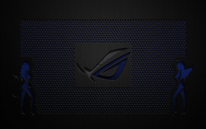 ASUS ROG Logo with Figures — Black, Dark, Digital Art