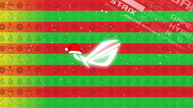 ASUS ROG Logo with Santa Hat