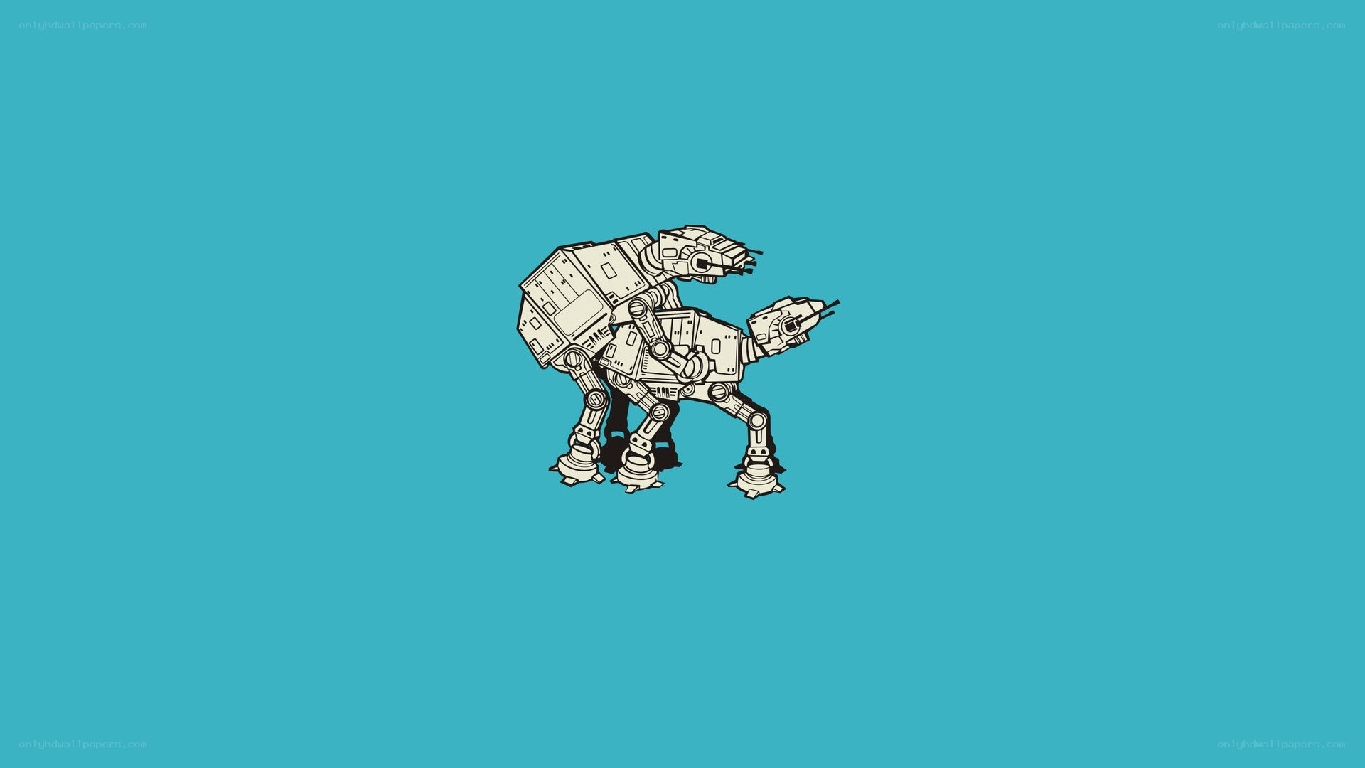 AT-AT drawing on blue