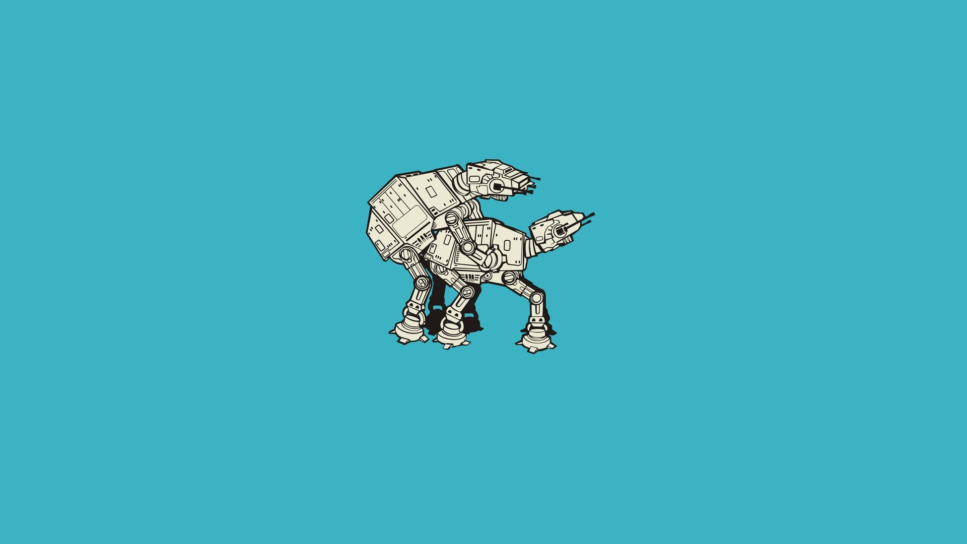 AT-AT drawing on blue