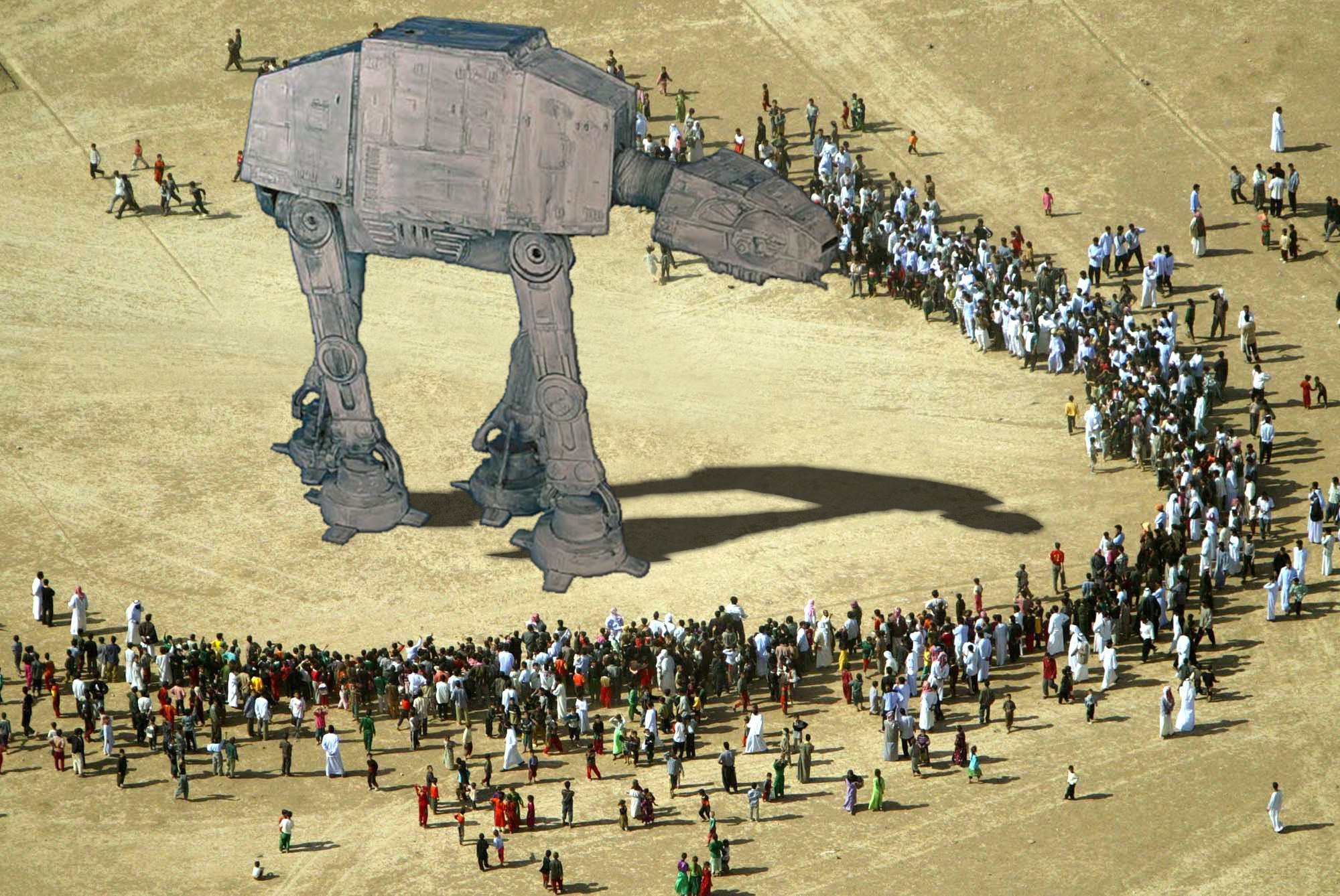 AT-AT in desert crowd