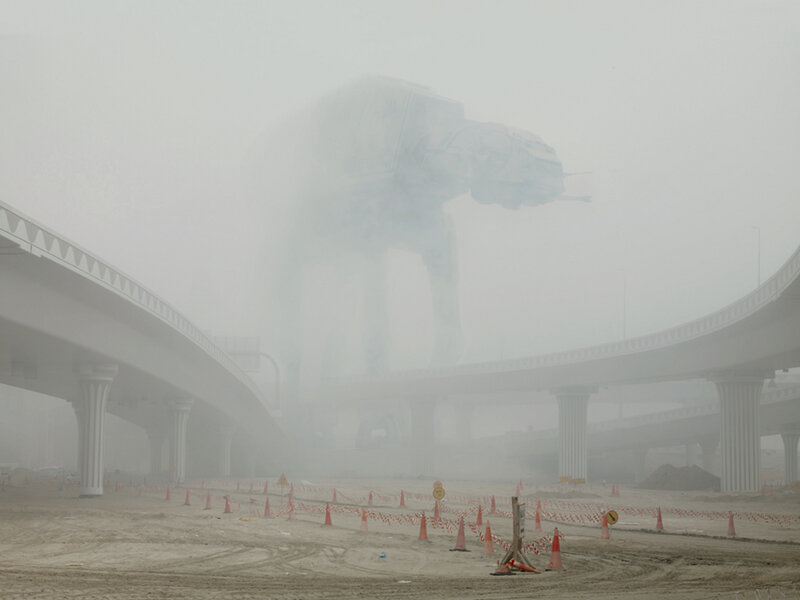 AT-AT in foggy construction zone