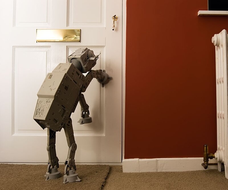 AT-AT model at a door