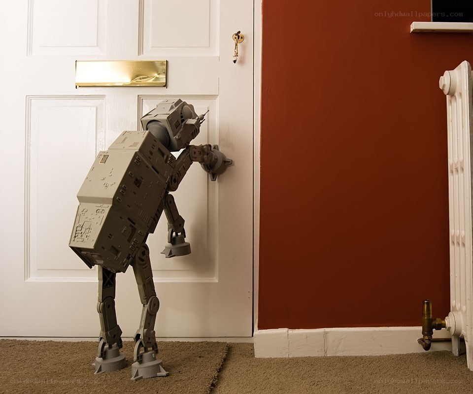 AT-AT model at a door