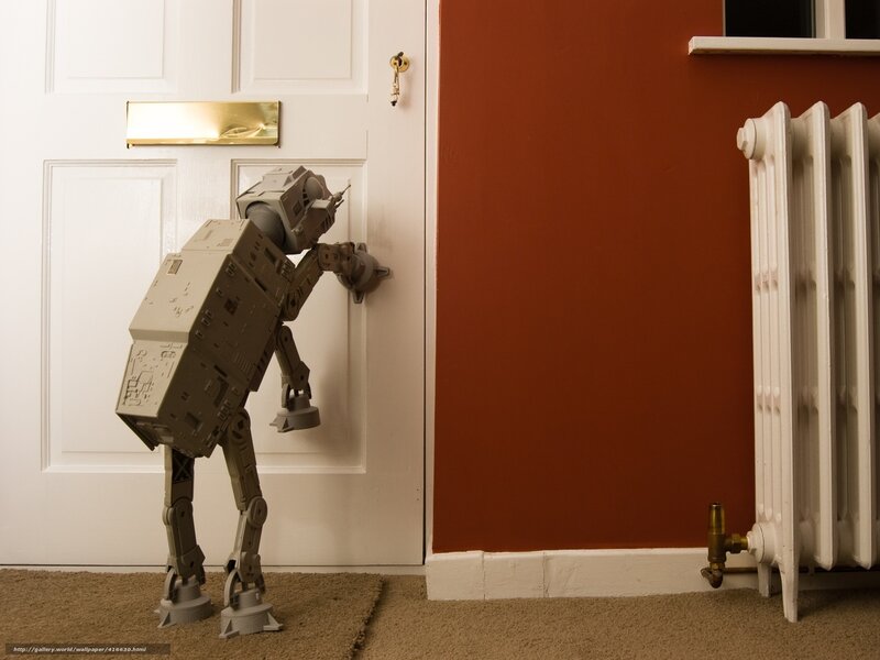AT-AT model at door