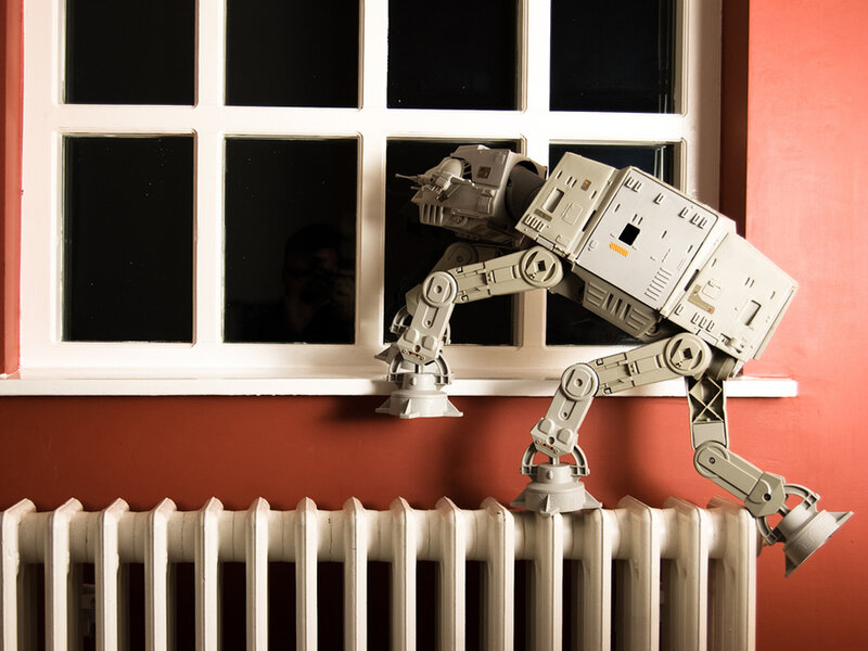 AT-AT model on radiator
