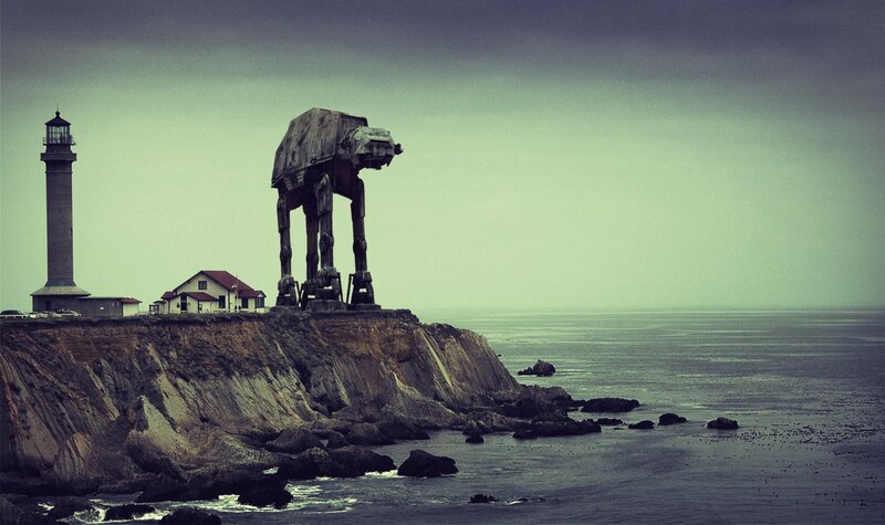 AT-AT on a cliffside