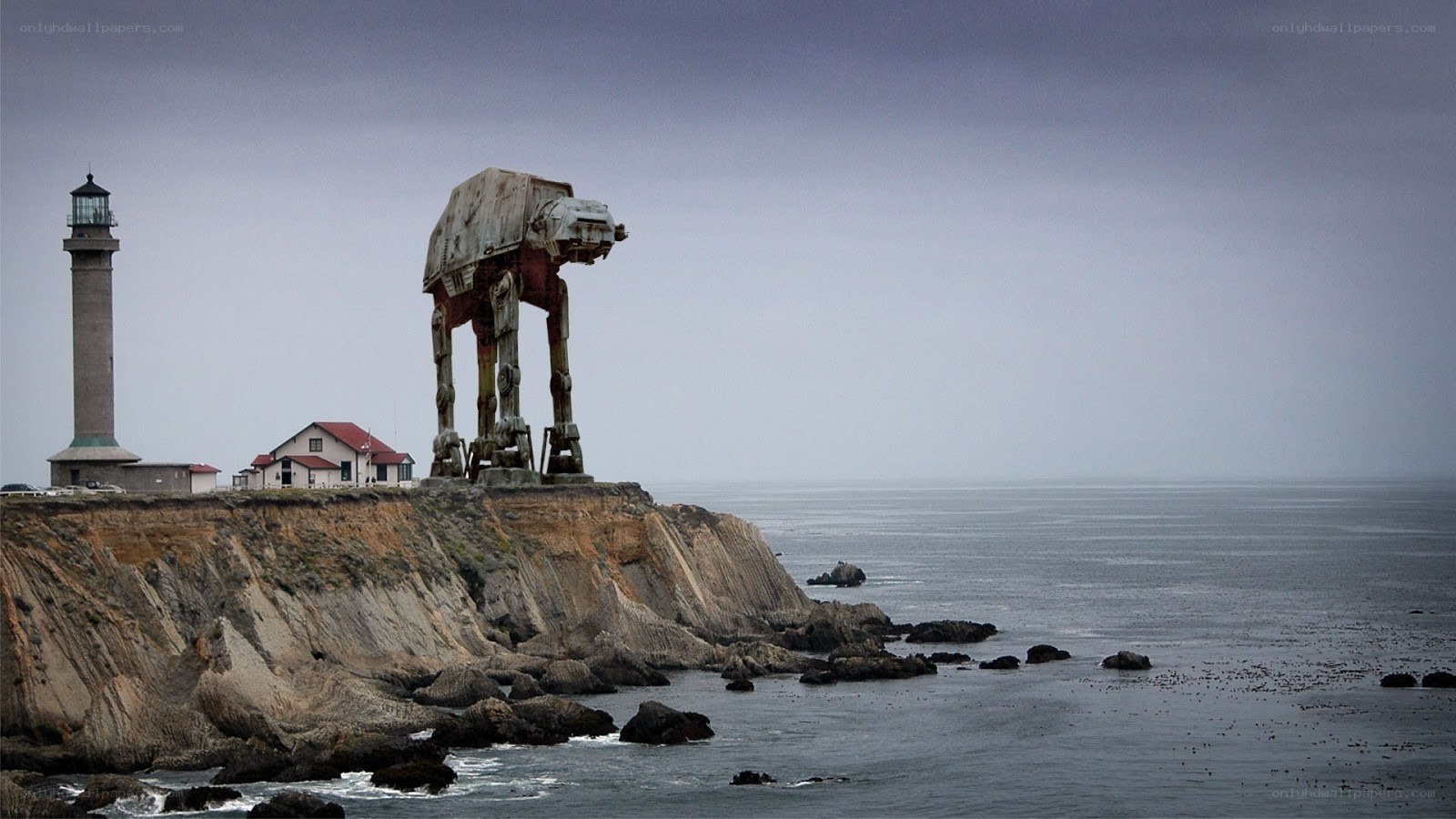 AT-AT on a coastal cliff