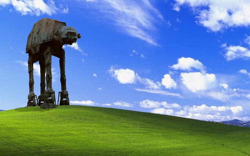 AT-AT on a green hill
