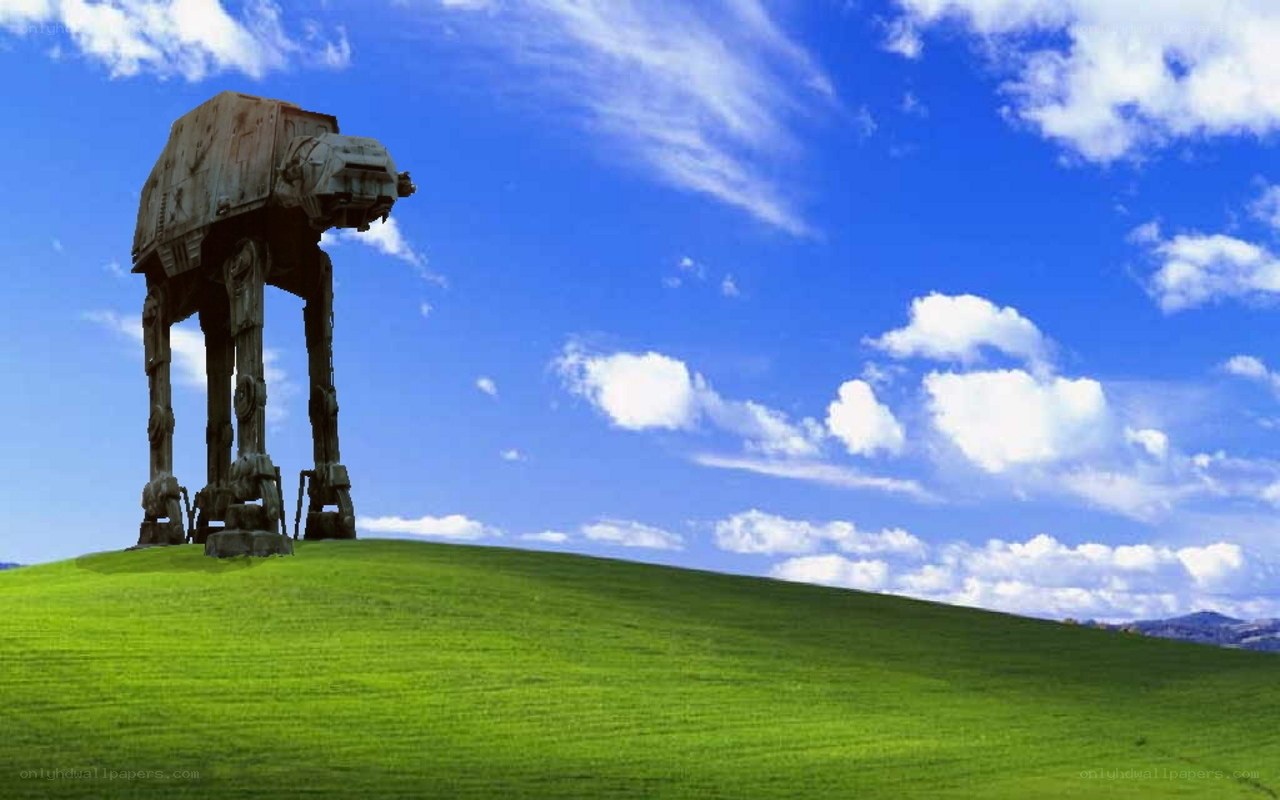 AT-AT on a green hill