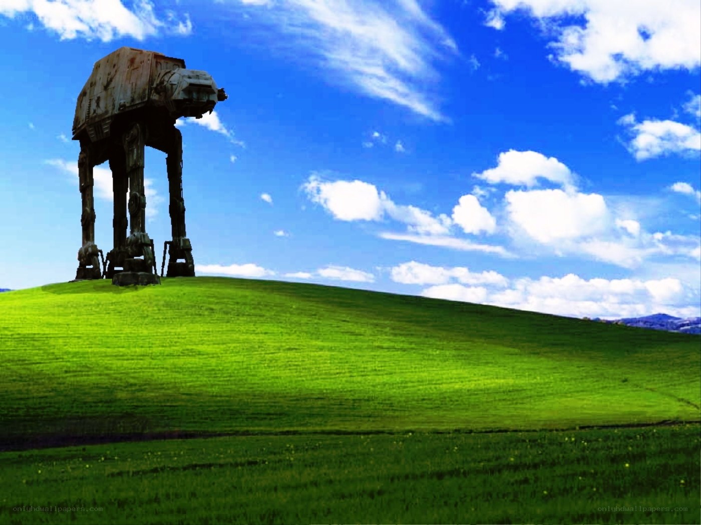 AT-AT on a green hill