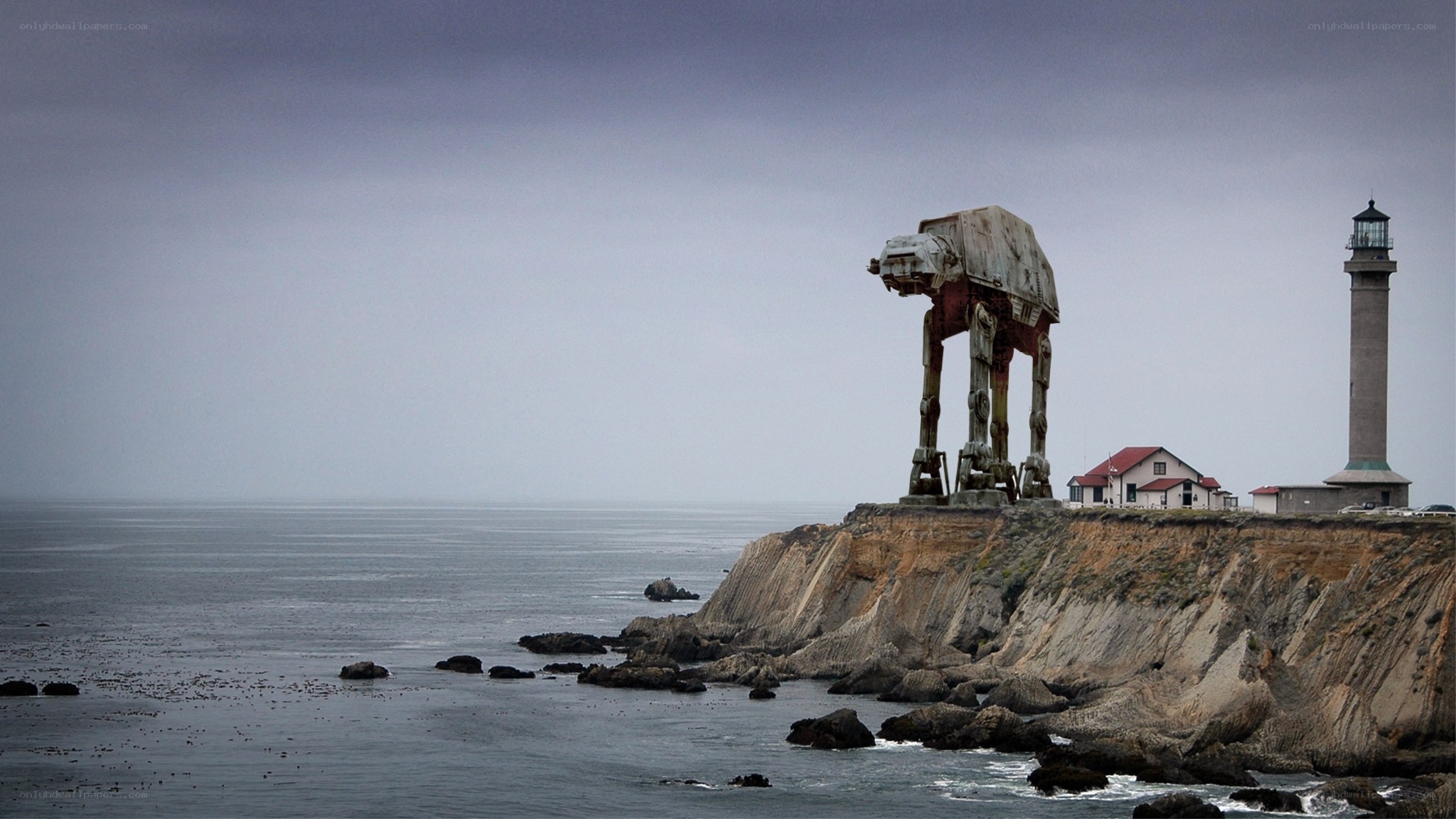 AT-AT on coastal cliff