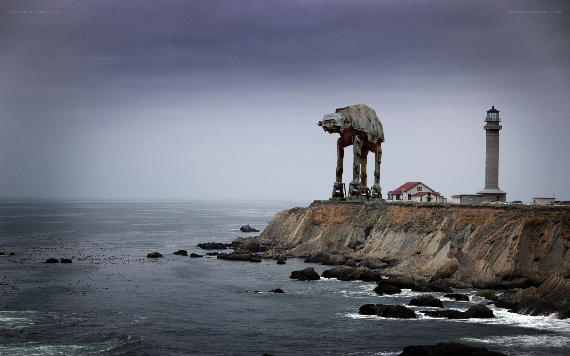 AT-AT on coastal cliff