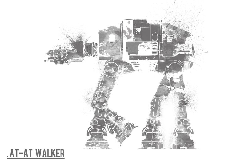 AT-AT Walker — Black, Dramatic, Illustration
