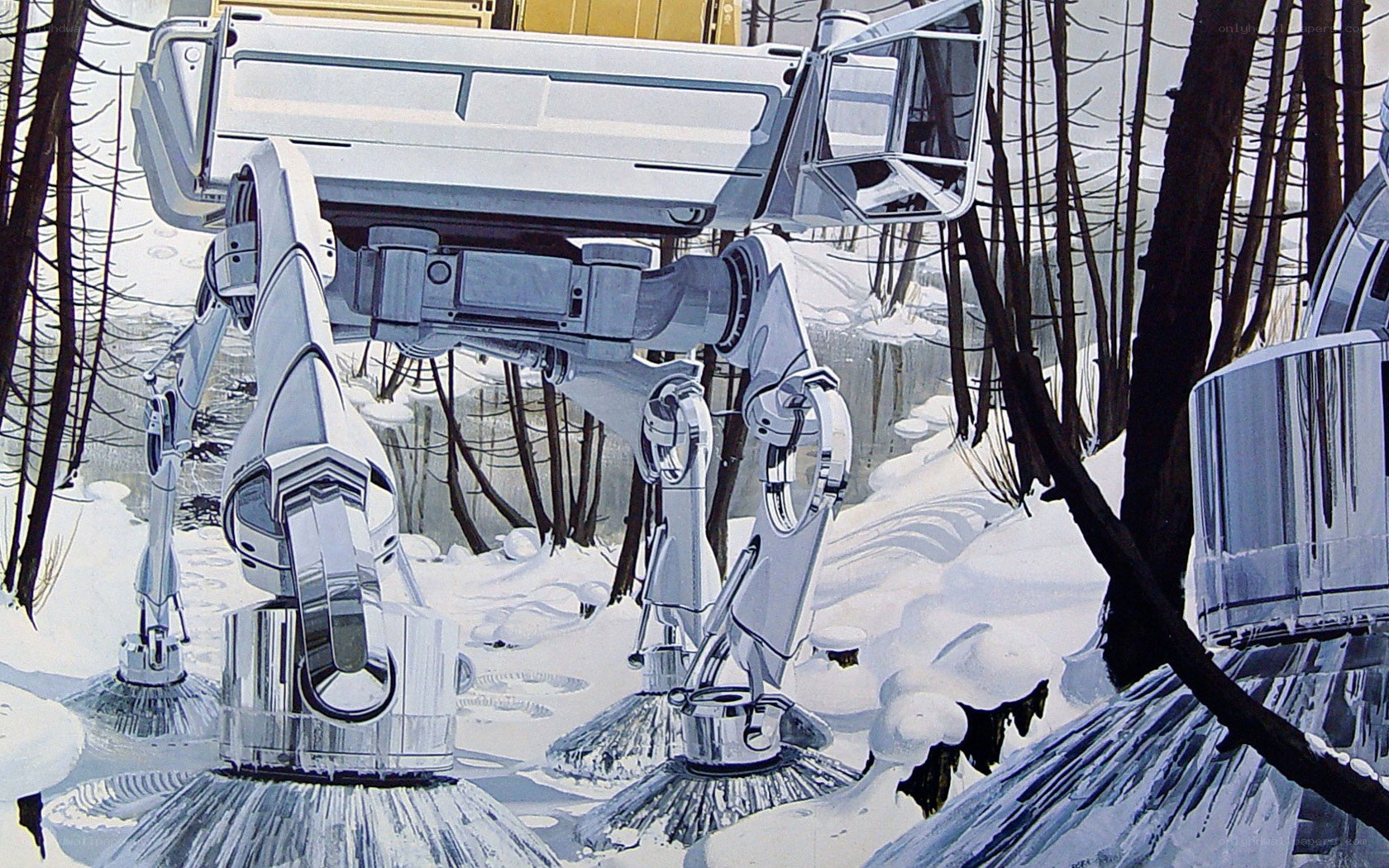 AT-AT walker in snowy forest