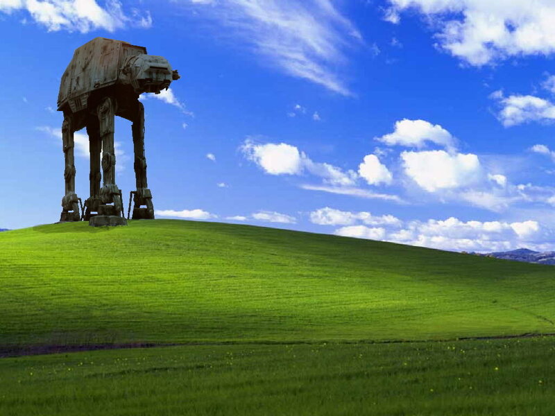 AT-AT Walker on Hill — Green, Serene, Afternoon