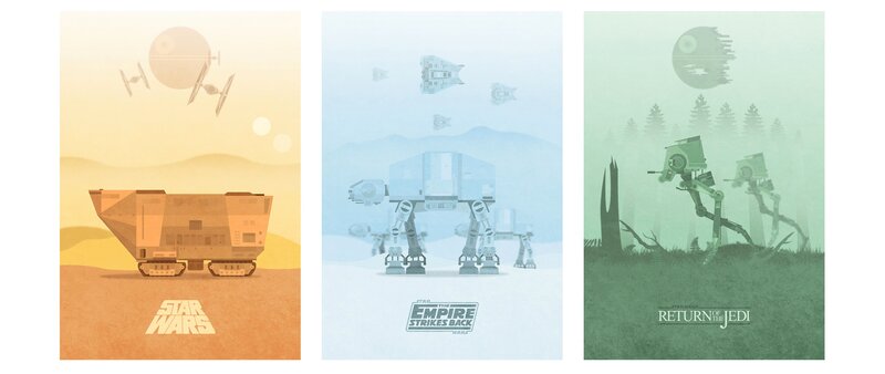 AT-AT Walkers in Desert — Orange