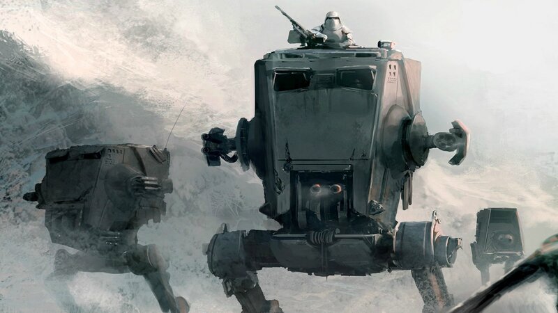 AT-AT Walkers in Snow — Gray, Dramatic, Winter