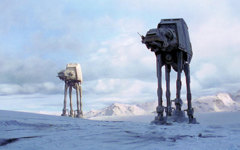 AT-AT Walkers in Snow — White, Dramatic, Winter, Photograph, Mountains