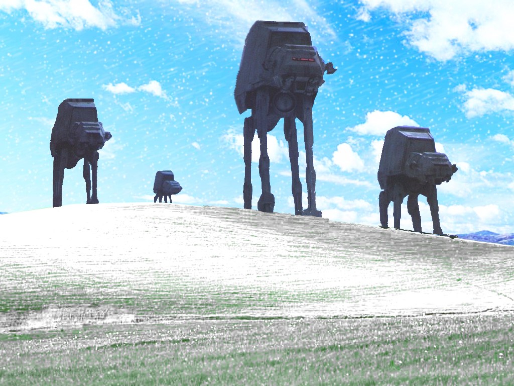AT-AT walkers on a hill