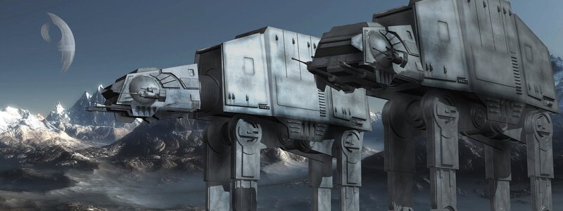 AT-AT walkers on a snowy planet