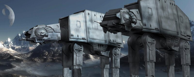 AT-AT walkers on a snowy planet