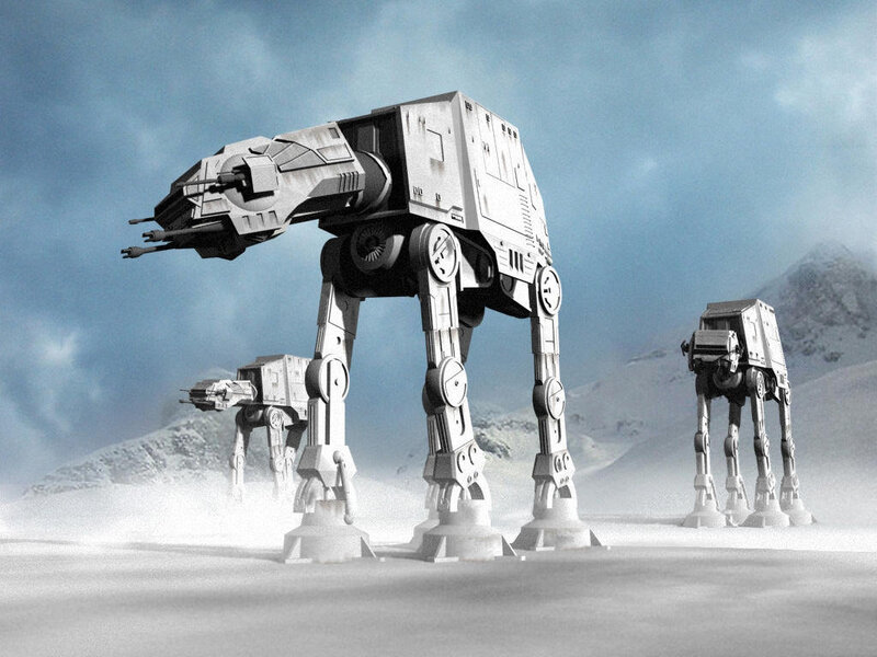 AT-AT walkers on a snowy planet