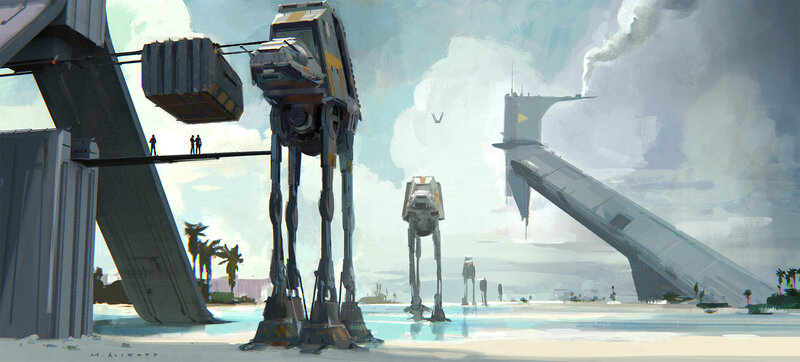 AT-AT Walkers on Beach — Gray