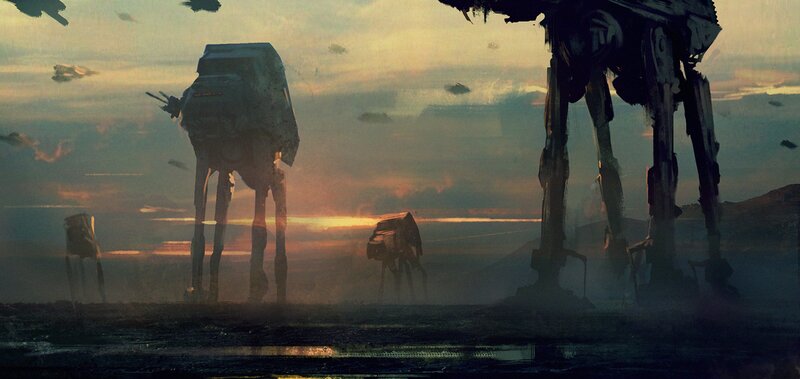AT-AT Walkers on Desert — Orange