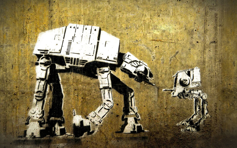 AT-ATs on a wall