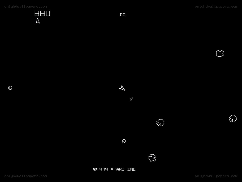 Atari Asteroids game screen