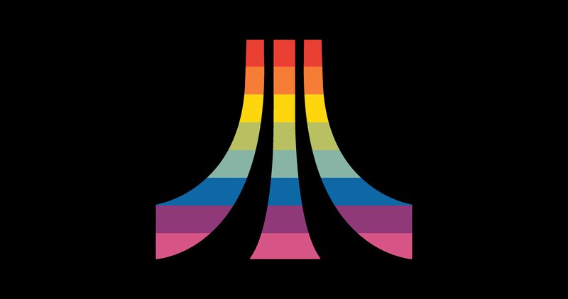 Atari Logo — Black, Neutral, Vector Art