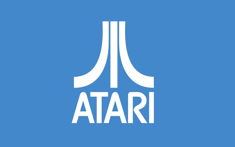 Atari logo on blue background