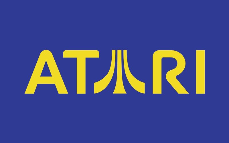 Atari logo on blue