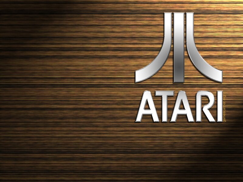 Atari Logo on Wood — Brown, Neutral, Digital Art, Wood Texture