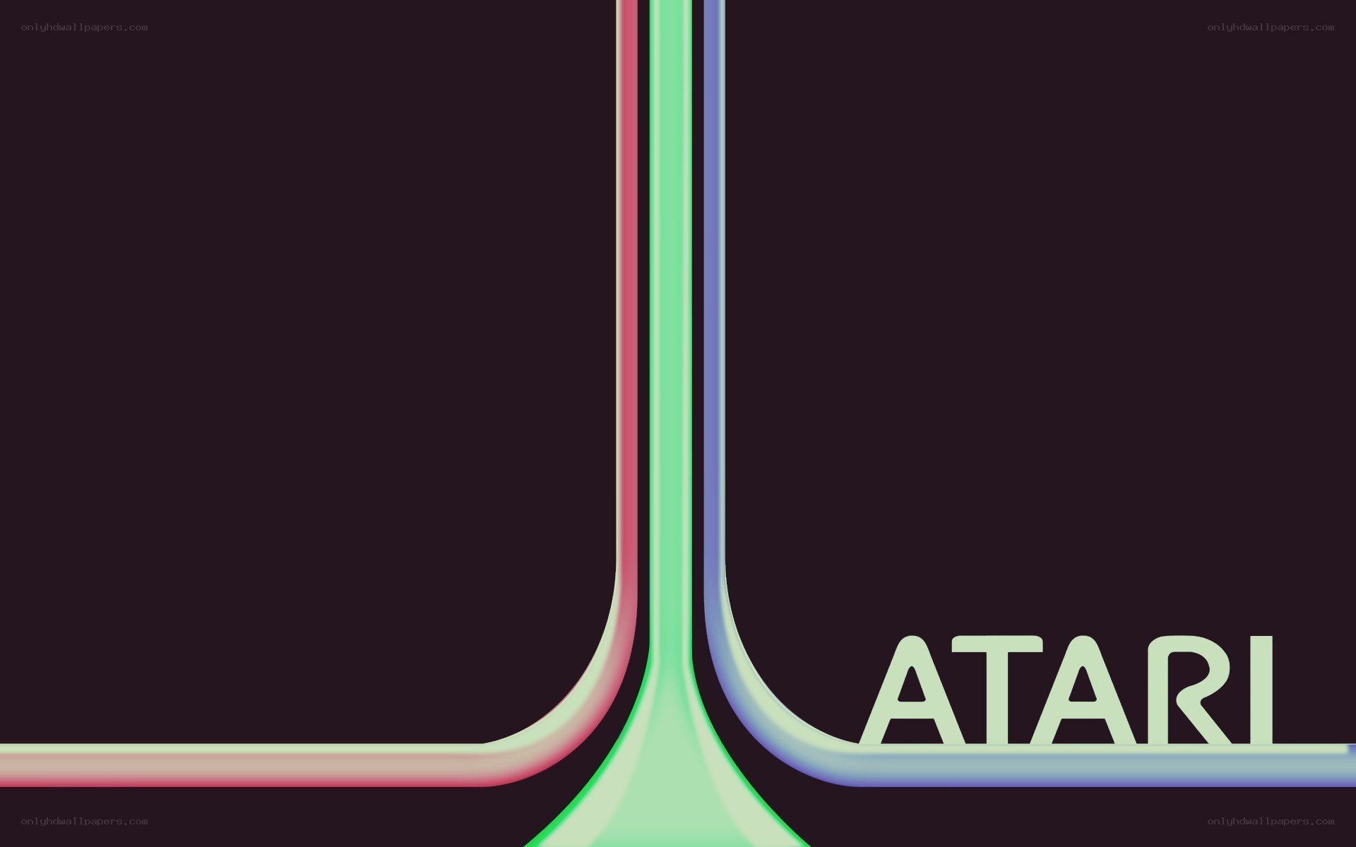 Atari logo with neon lines