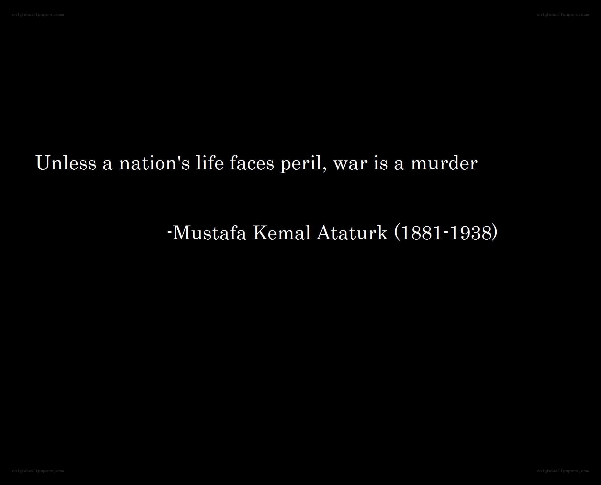 Atatürk quote on war