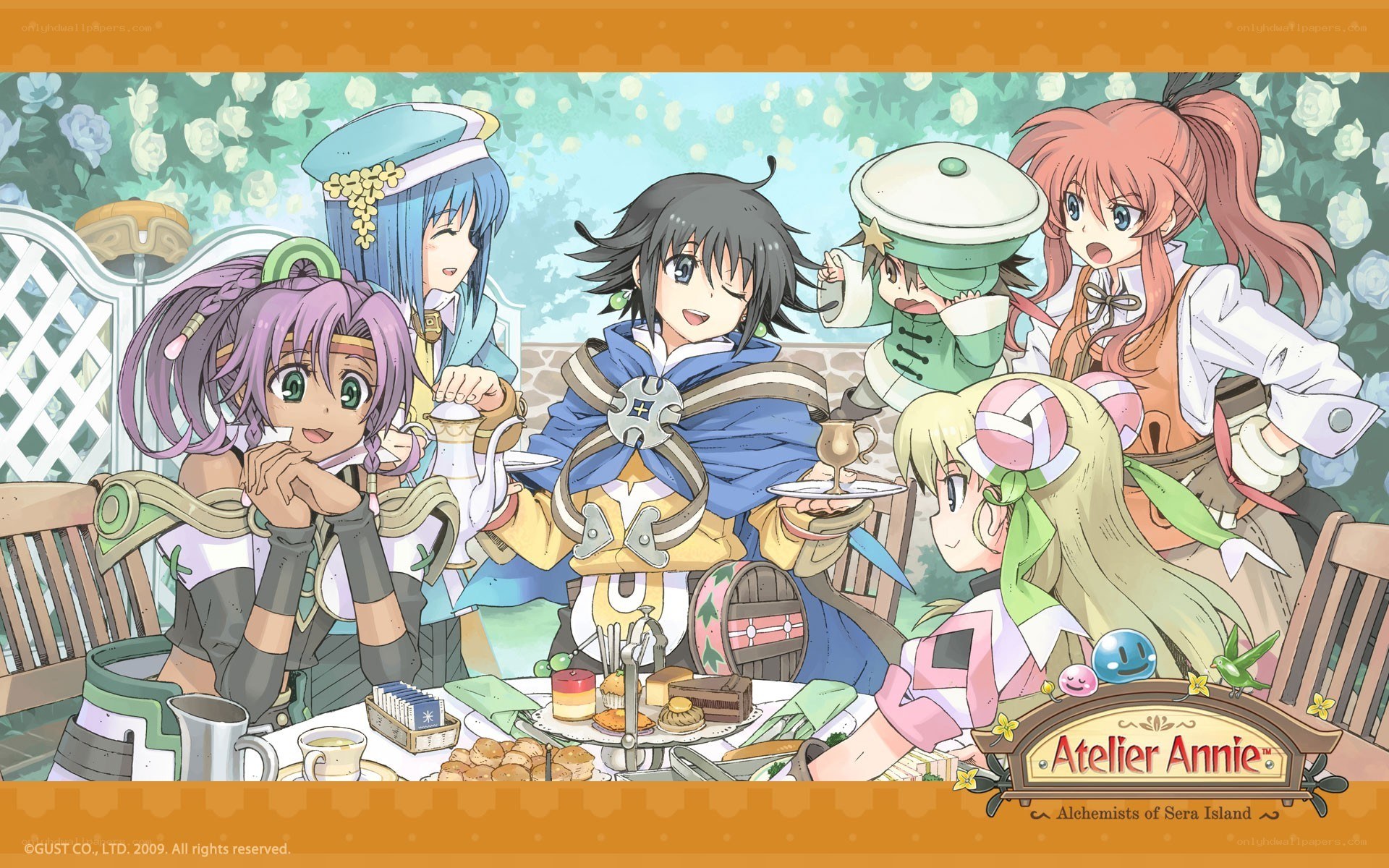 Atelier Annie characters at tea party