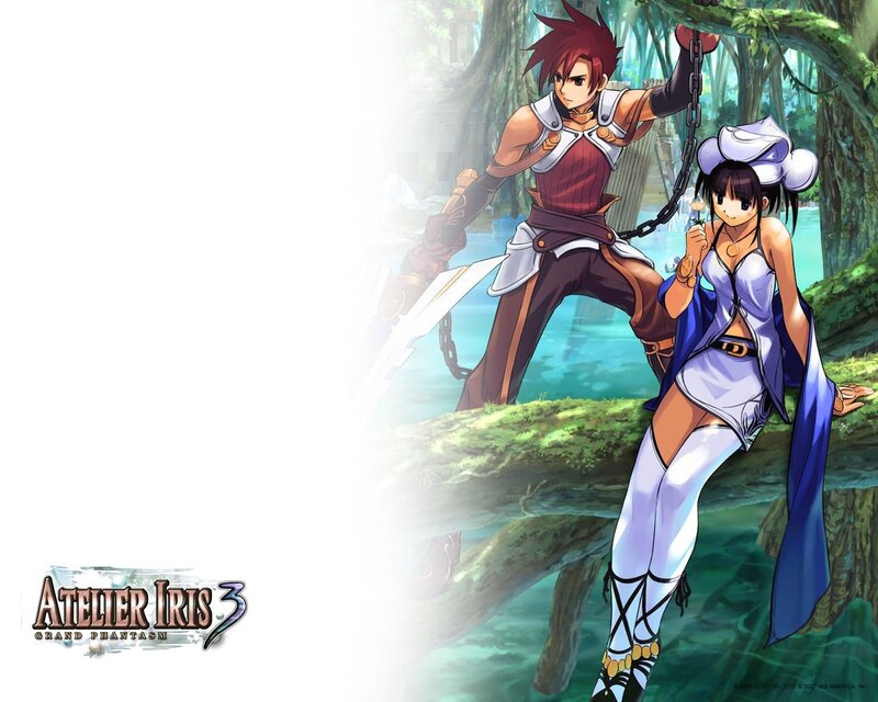 Atelier Iris 3 characters in forest
