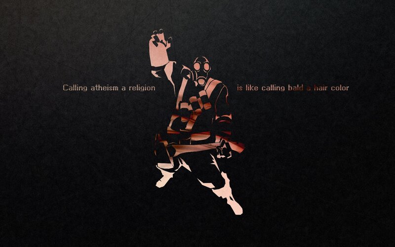 Atheism quote with character art