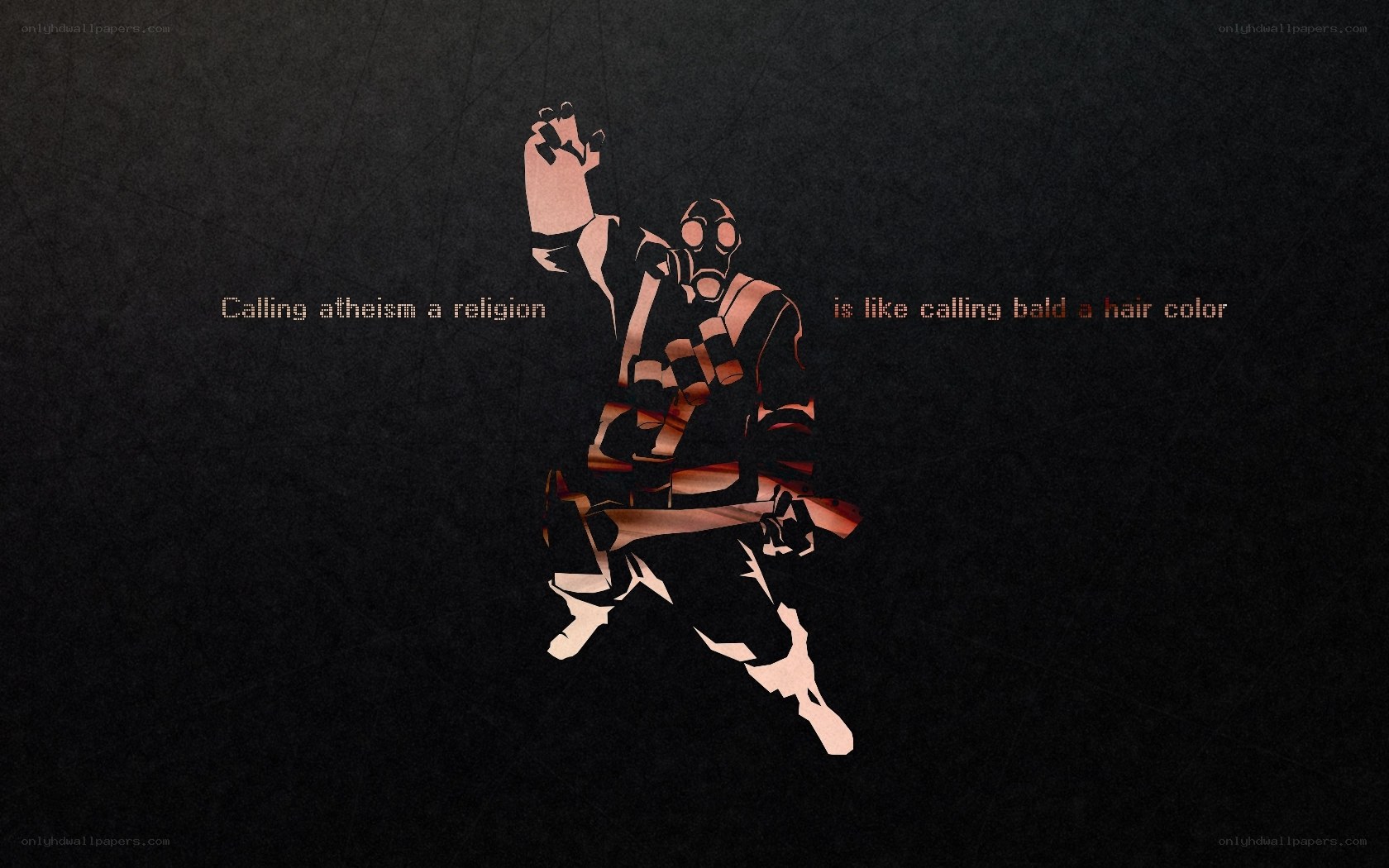 Atheism quote with character art