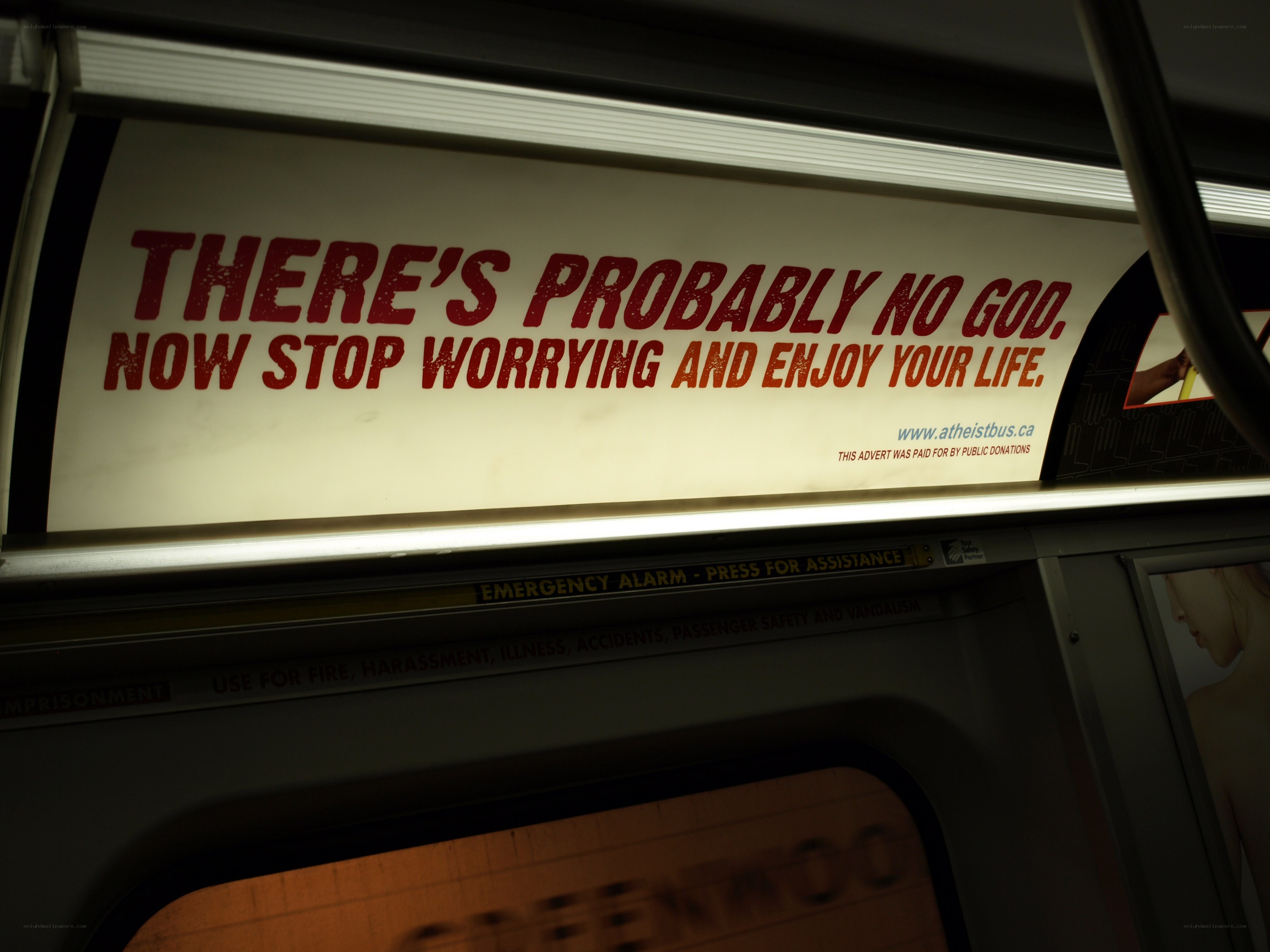 Atheist bus ad in transit
