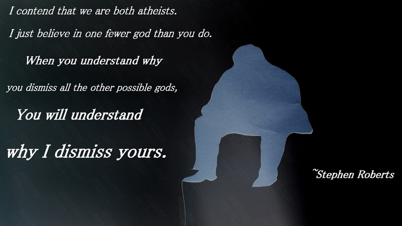 atheist quote with silhouette
