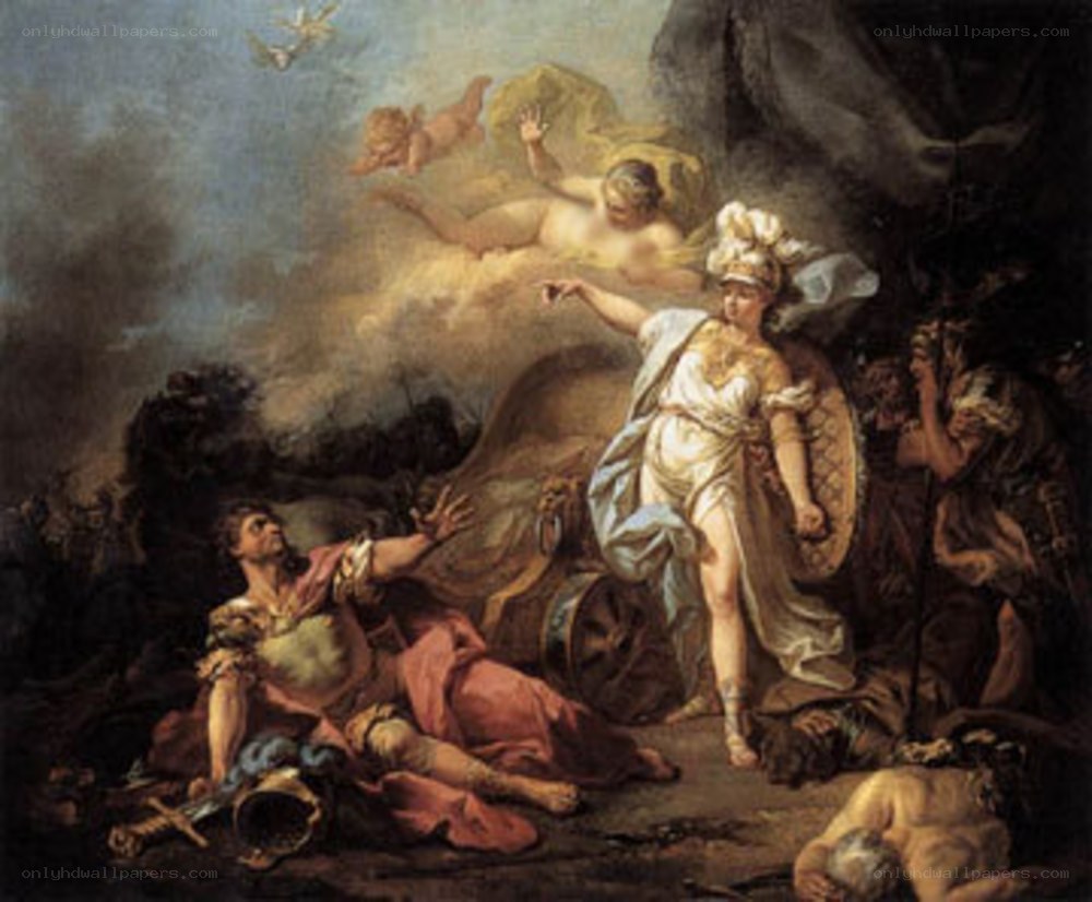 Athena and the fallen warrior