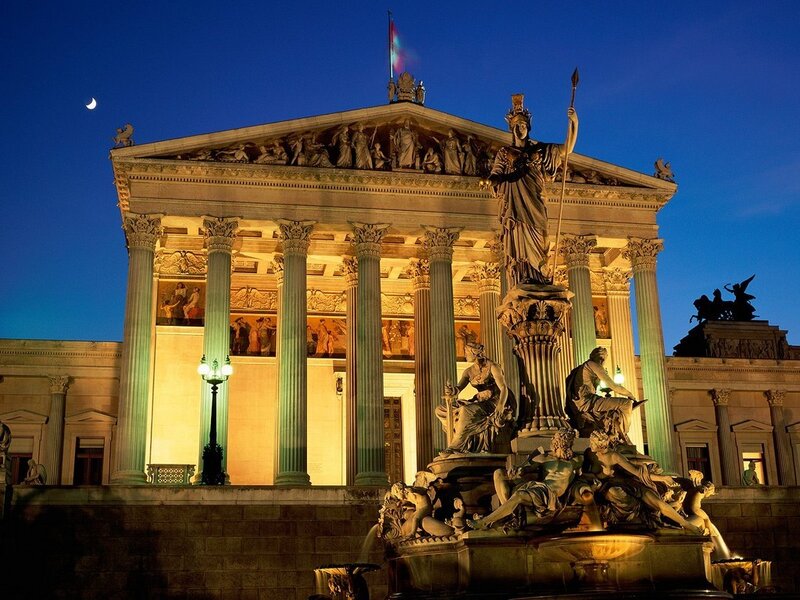 Athena Statue and Building